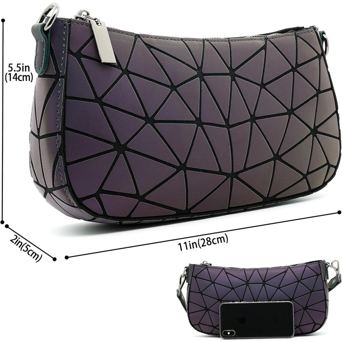 Геометричний гаманець жіночий світловідбиваючий, сумка кросбоді Geometrisches Portemonnaie (Cb-03 Small)