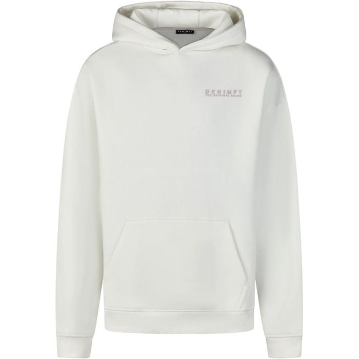 Чоловічий худі оверсайз DENIMFY DFMaxim з принтом, біле-бежеве (Offwhite-ash Beige), розмір 4XL, високоякісна бавовняна суміш