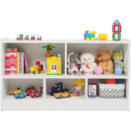 DREAMADE Kids Bookshelf, Toy Storage Bookshelf for Children, Toy Shelf for Kids' Rooms, Playrooms and Kindergarten, 111 x 30 x 61.5 cm (Grey)