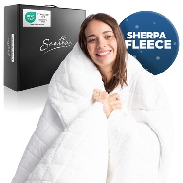 Ковдра з ефектом обтяження 135x200 см, 7 кг, Sherpa Fleece, сертифікат Oeko-Tex, терапевтична ковдра для розслаблення, кращий сон, вага 7 кг