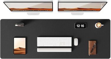 Підкладка для столу YSAGi 120x43 см, XXL шкіряна, антиковзна, для офісу та дому (чорна)