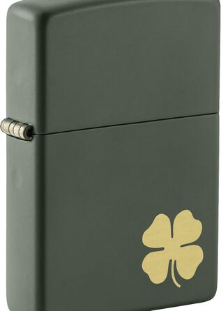 Запальничка Zippo Зелена, Чотирилистник, Матова, Кишенькова