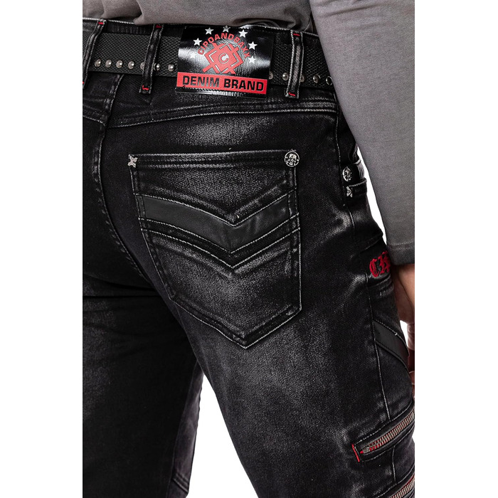 Чоловічі джинси Cipo & Baxx Destroyed | Розмір 40W/32L, Чорні | Модний стиль Biker