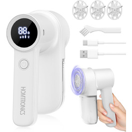 Електричний видалення ворсу для одягу з LED-дисплеєм та USB-зарядкою, 3 режими, 3 змінні насадки для светрів, пальто, ковдр