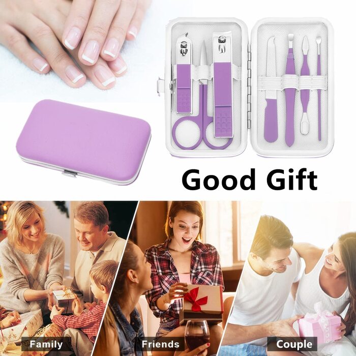 Набір для манікюру та педикюру Fenlebenil: базовий комплект для догляду за нігтями (фіолетовий)