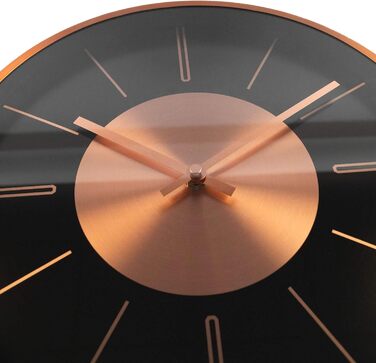 Modern silent aluminum wall clock, 30 cm diameter, without ticking sounds, for living room, bedroom, and office (copper aluminum)