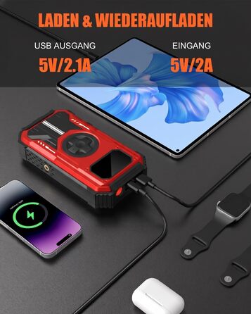 Powerbank для авто 7-в-1: Пускозарядний пристрій 7000A, Компресор 150 PSI, LED Ліхтарик, LCD Дисплей (Бензин до 10л, Дизель до 8л)