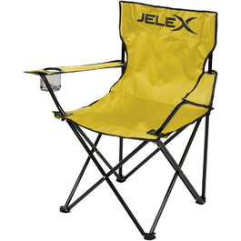 Крісло для кемпінгу JELEX Expedition з підлокотниками та тримачем для напоїв, жовте