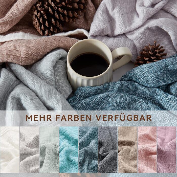 М'яка ковдра Softexly з бавовни 100%, 4-шарова муслінова ковдра, покривало для ліжка, дивана, софи, для дому, біла, 130x150 см