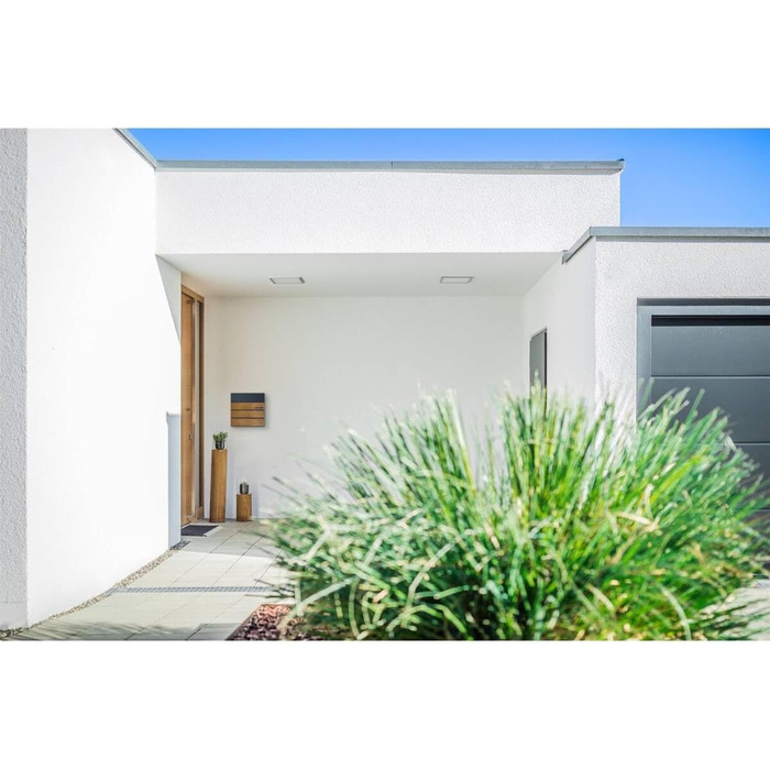 Поштовий ящик Metzler Anton антрацит з дерев'яною текстурою, настінний, з відділенням для газет та гравіюванням імені