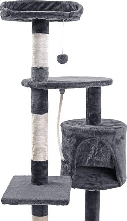 Кігтеточка для котів ESTEXO 112 см, XL, ігровий комплекс, кріпиться до стіни, сірого кольору
