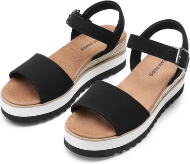 Еспадрильї жіночі Dream Pairs босоніжки на платформі, чорні 37 EU