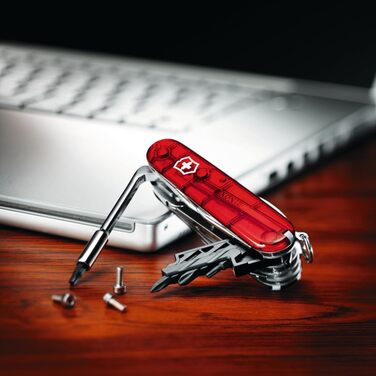 Мультитул Victorinox Cyber Tool M – швейцарський ніж, 32 функції, червоний, прозорий
