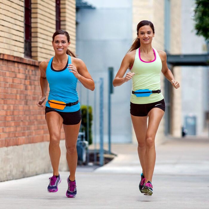 Пояс для бігу SPIbelt – чорний з рожевою блискавкою, 61-119.4 см