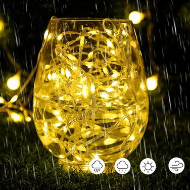 Гірлянда світлодіодна Gresonic 100/200/300/400 LED, струмопровідна, для дому та саду, тепле біле світло, 100 LED