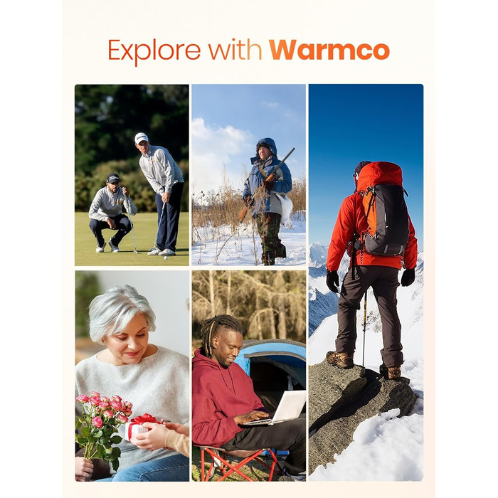 Електричні грілки для рук Warmco Magnetische 2 шт., 10000 mAh, багаторазові, 3 режими нагріву, powerbank, чорний