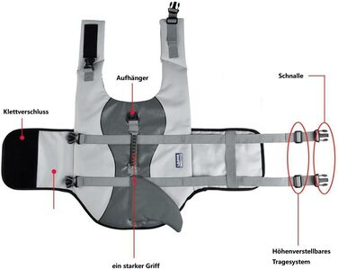 Aokay Pet Dog Swimming Vest Life Jacket Bathing Suit (M, Grey)