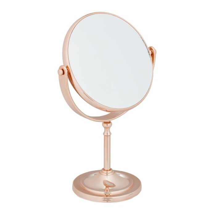Relaxdays Makeup Mirror with Magnification, Copper Finish