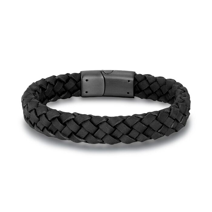 Чоловічий шкіряний браслет Bleng JEWLERY & CO з магнітним застібкою (чорний, 21 см)