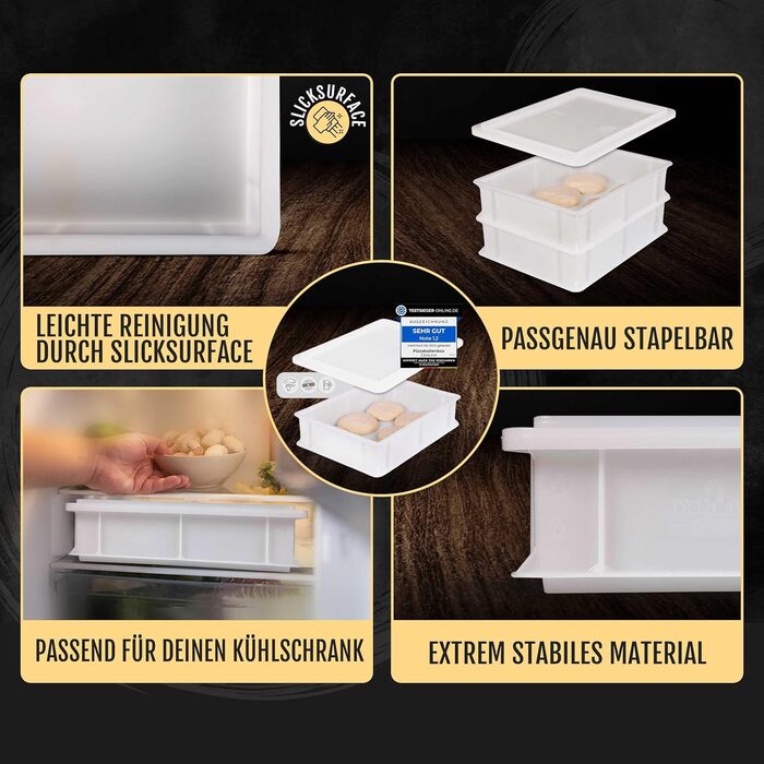 DELICRET - Pizza Starter Kit | Premium pizza ingredients for unforgettable enjoyment | Pizza ball box (1x box & 1x lid)