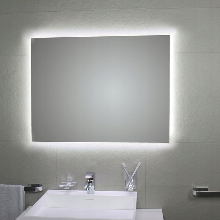 Світлове дзеркало у ванну кімнату LED 80x40 см, прямокутне, з підсвіткою COB