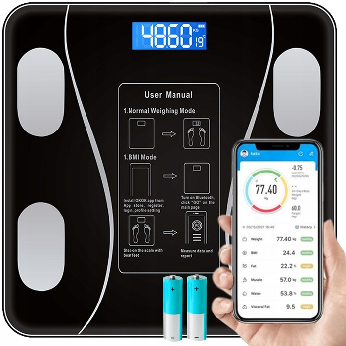 Розумні аналітичні ваги для ванної кімнати GreenDream SMART+ (Android, iOS)