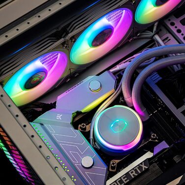 Система водяного охолодження Cooler Master MasterLiquid PL Flux 360 (білий) з 2 x 120mm вентиляторами та ARGB-контролером