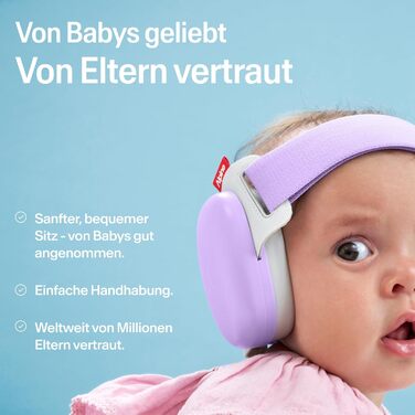 Захисні навушники Alpine Muffy Baby Komfort для дітей до 48 місяців - навушники для захисту від шуму, фіолетовий колір