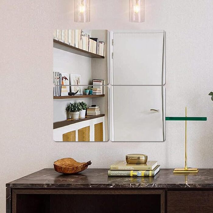 Дзеркала самоклеючі, 30 x 40 см, 6 шт. - гнучкі акрилові дзеркала для стін та шаф