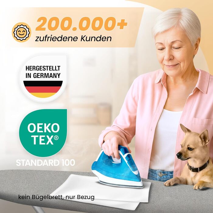 Покриття для прасувальної дошки німецької якості 120x40 см | Відбиває тепло | Гумка | OEKOTEX100 | 5 розмірів | Пом'якшення | Для парових прасок | Покриття для прасувальної дошки M Срібло Срібло M