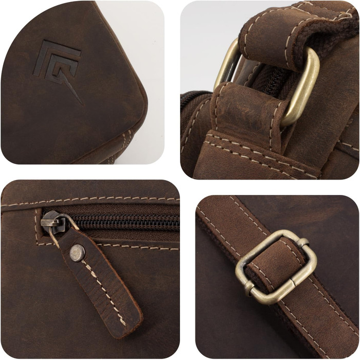 Чоловіча сумка через плече JOREY з натуральної шкіри - ідеальна для бізнесу, роботи та подорожей