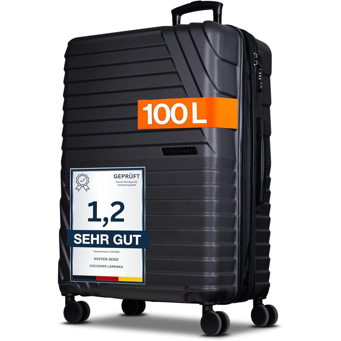 Валіза Cocoono Hartschalenkoffer XL: велика, 95-104L, 8 коліс, ABS, TSA-замок, телескопічна ручка, антрацит