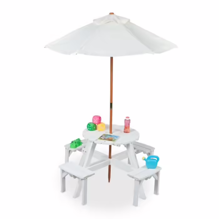 Relaxdays Round Children's Seating Group with Umbrella