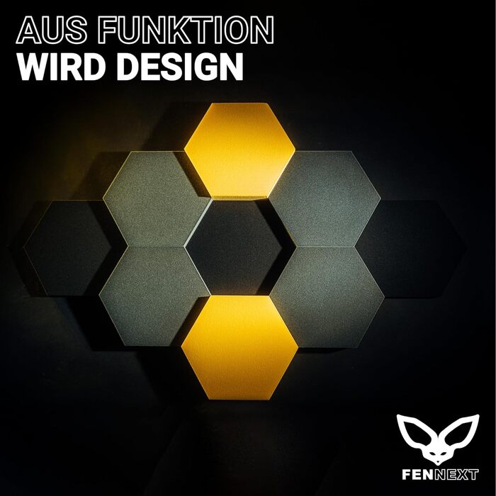 Акустичні панелі-поглиначі шуму Hexagon 3D (8 шт.), настінні гексагональні панелі для звукоізоляції, градієнт Green Shades / Sunny Shades, виготовлено в ЄС