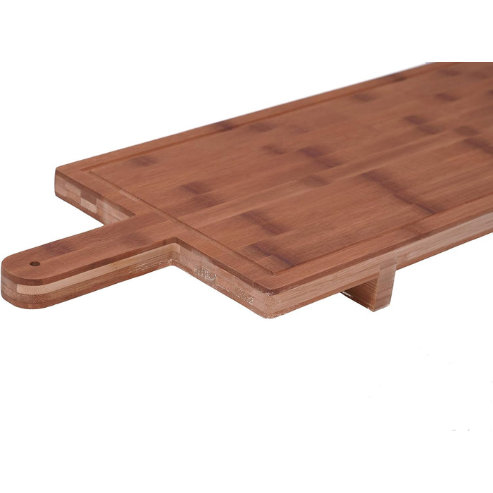 Spetebo XXL Cheese Board ORGANIC with Handle - 100 x 26 cm - Wooden Cheese Board with Stand, Serving Platter, Natural Tapas Board with Handle, Food-Safe