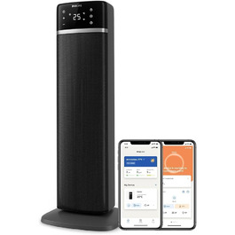 Керамічний обігрівач Philips 5000 серії з керуванням через додаток, штучним інтелектом для економії енергії, швидким нагрівом за 2 секунди, 5 рівнями безпеки, сірий (CX5120/11)