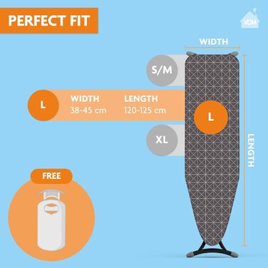 Бюгельний чохол Classic Geo Square L: 2 шари, 3 мм пінопласт, розмір L (38-45x120-125 см)