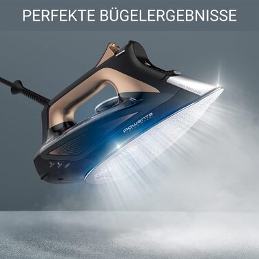 Rowenta DW5325 Focus Excel Steam Iron | 2700 Watts | 45 g/min continuous steam emission | 180 g/min steam boost | Drip Stop | Anti-scale setting | 300 ml water tank | Black/Copper 180g/min steam boost - 400 steam holes