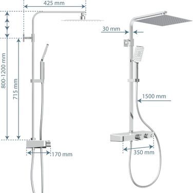 SCHÜTTE Hand Shower SAMOA RAIN | Jet Stream Technology | Showerhead with over 300 nozzles | 3 adjustable spray patterns | Anti-limescale showerhead for the shower | White (Chrome/White)