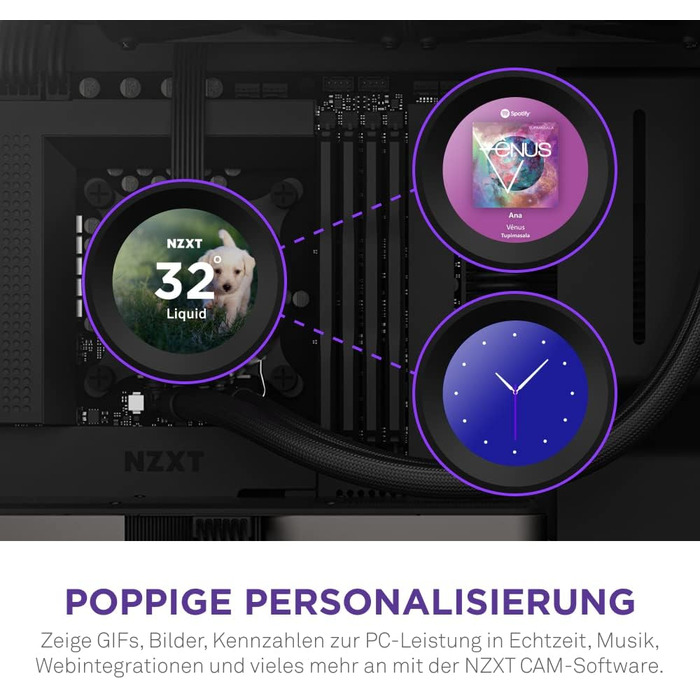 NZXT Kraken Elite 280 – Світлодіодна рідинна система охолодження CPU з LCD-дисплеєм – Чорний