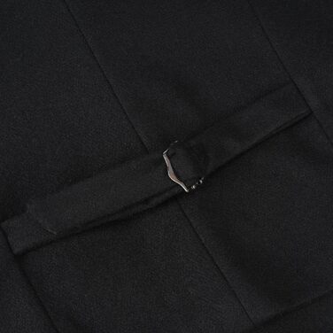 Жилет чоловічий Allthemen Revers Tweed Вовна, для костюма, формальний, Regular Fit, Retro, Business, весілля (XL, Чорний)