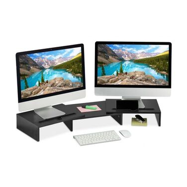Relaxdays Monitor Stand for 2 Monitors
