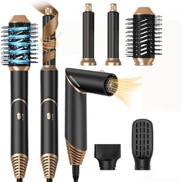 Набір для укладки волосся Airstyler 5 в 1: фен, щітка, плойка, брашшін, стайлер. Чорний