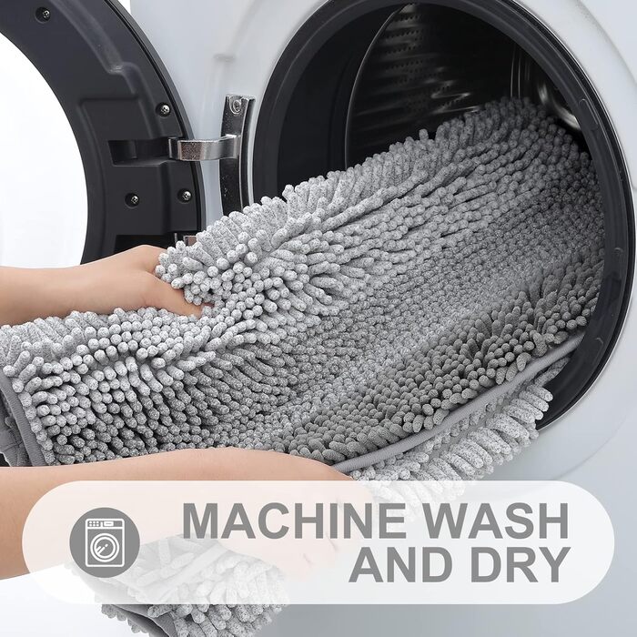 Килимок для ванної кімнати Homaxy з м'якого велюру, неслизький, 40x60 см, сірий