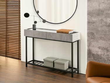 Консольний столик Mebel-Partner бетон, чорний матовий, 117 x 85 x 27 см