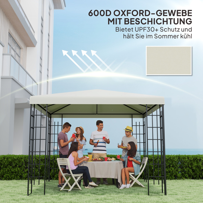 Outsuuny Replacement Canopy for Gazebo 3 x 3 m, Waterproof Gazebo Roof, Replacement Cover for Garden Gazebo, Replacement Parts made of Oxford Fabric, 370 g/m², Light Grey | Aosom