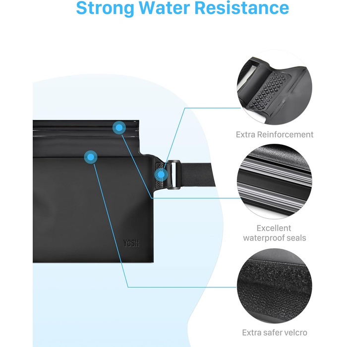 Водонепроникна поясна сумка YOSH з регульованим ремінцем, 2 шт. Сумка-drybag, водонепроникна, для активного відпочинку, водного спорту, плавання, катання на човні (прозора)