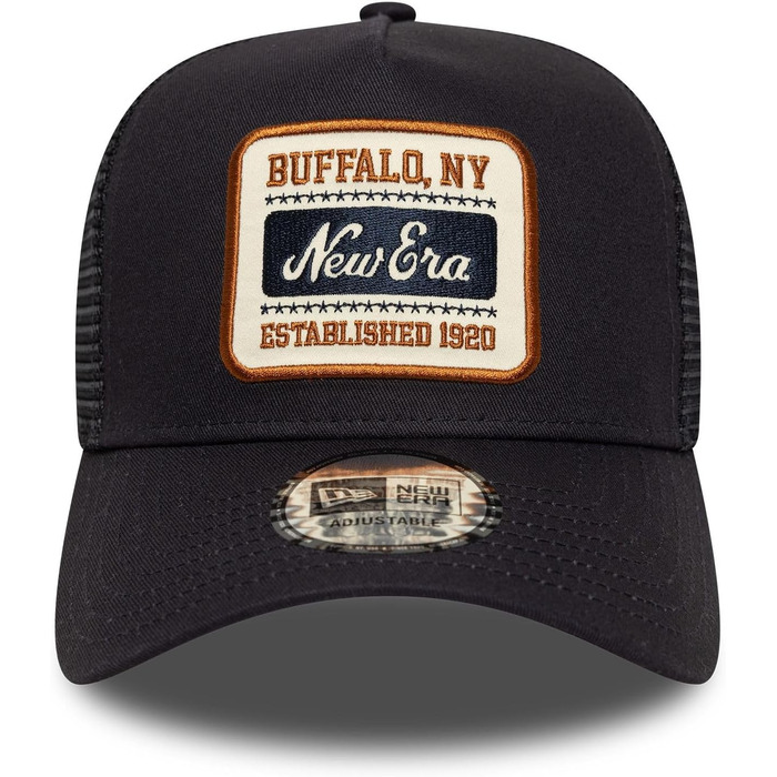 Кепка New Era A-Frame Trucker Distressed Patch Olive/White Buffalo NY
