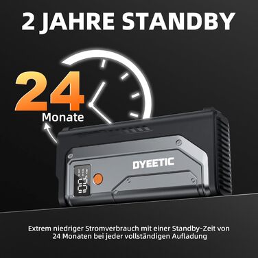 Powerbank Starthilfe 7000A: портативний пусковий пристрій для авто 12V (бензин, дизель до 12.0L), з LED ліхтариком та USB зарядкою, сріблястий