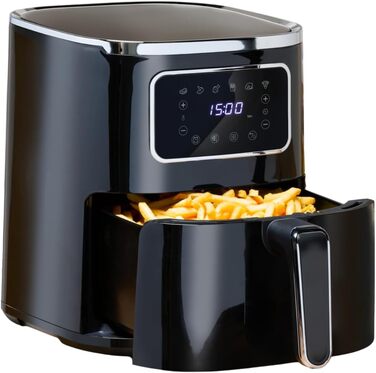 Фритюрниця Alpina Airfryer 4.5L з цифровим дисплеєм - фритюрниця без олії, 1450W, для 1-4 осіб, регулювання температури 80-200°C, таймер